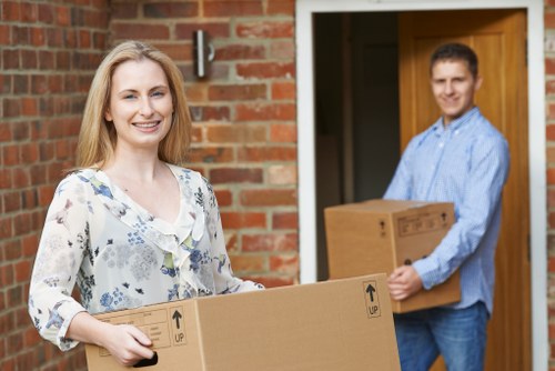 Packed household items prepared for transport in Paddington
