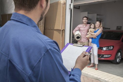 Removal team planning a move near Paddington with boxes and van access