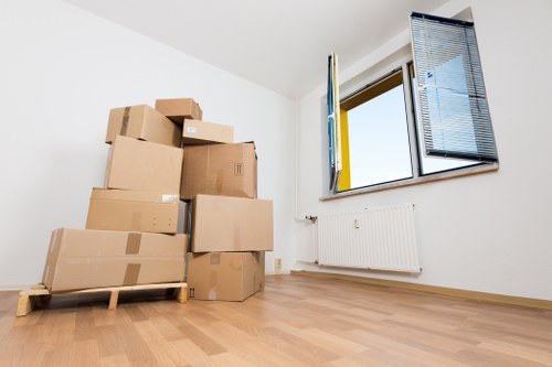 Packed boxes and household items ready for a Paddington removal