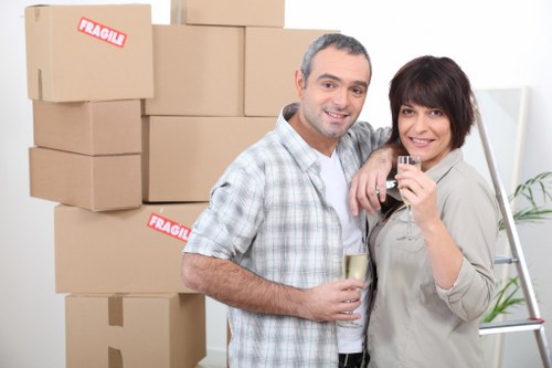 Packed boxes and furniture ready for a local Paddington move